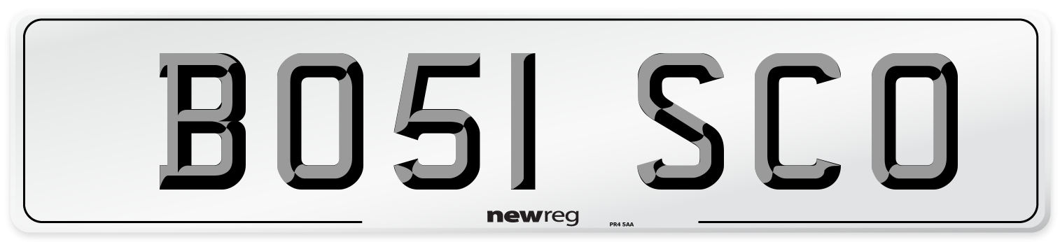 BO51 SCO Number Plate from New Reg